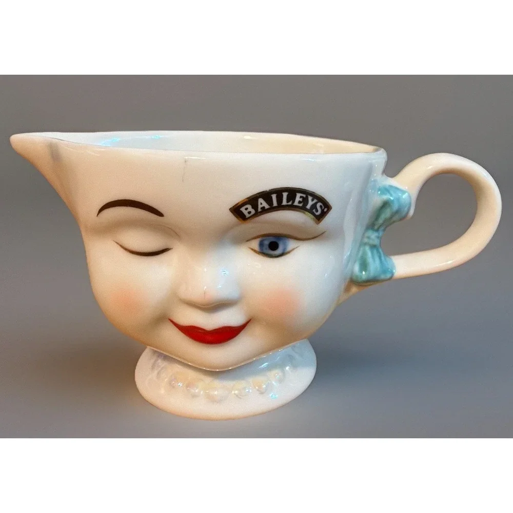 Vintage Bailey's Irish Cream winking face cups & Creamer 96' Limited Edition Set
